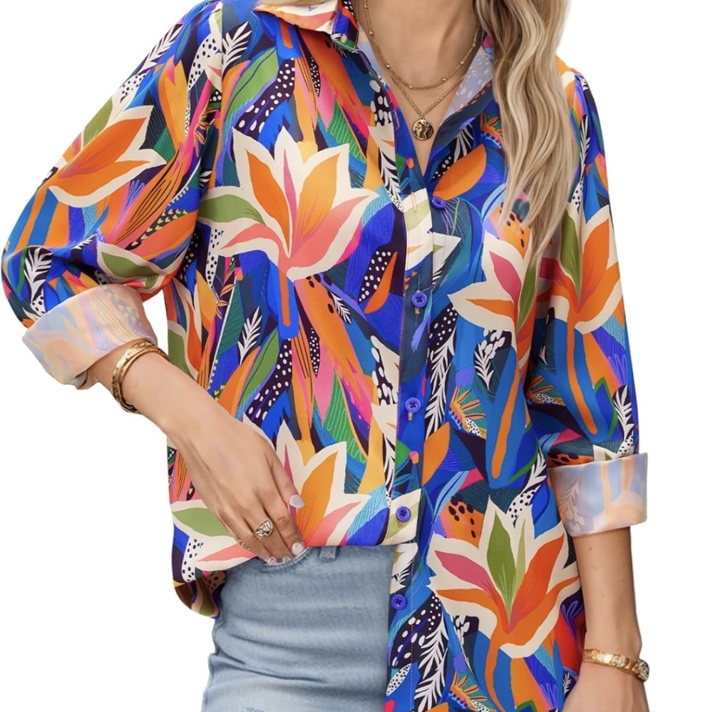 NEW XXL Colorful Floral Women's Top